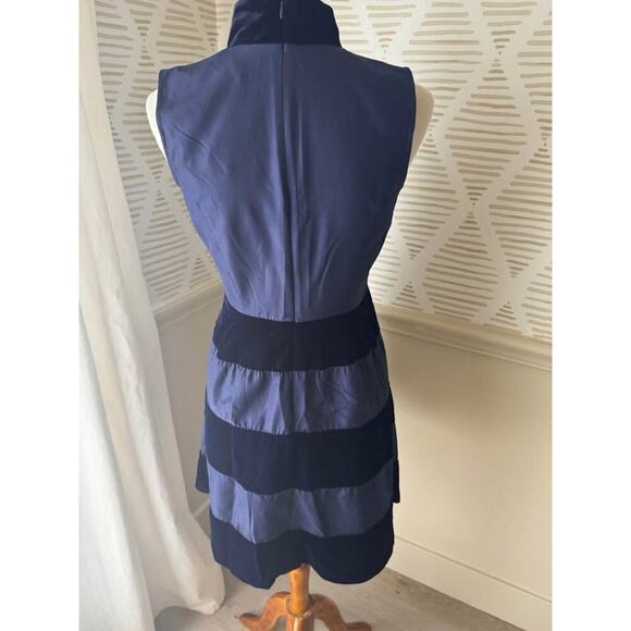 STS Sail to Sable Women’s Small Flirty Navy Silk Party Dress - Picture 5 of 7